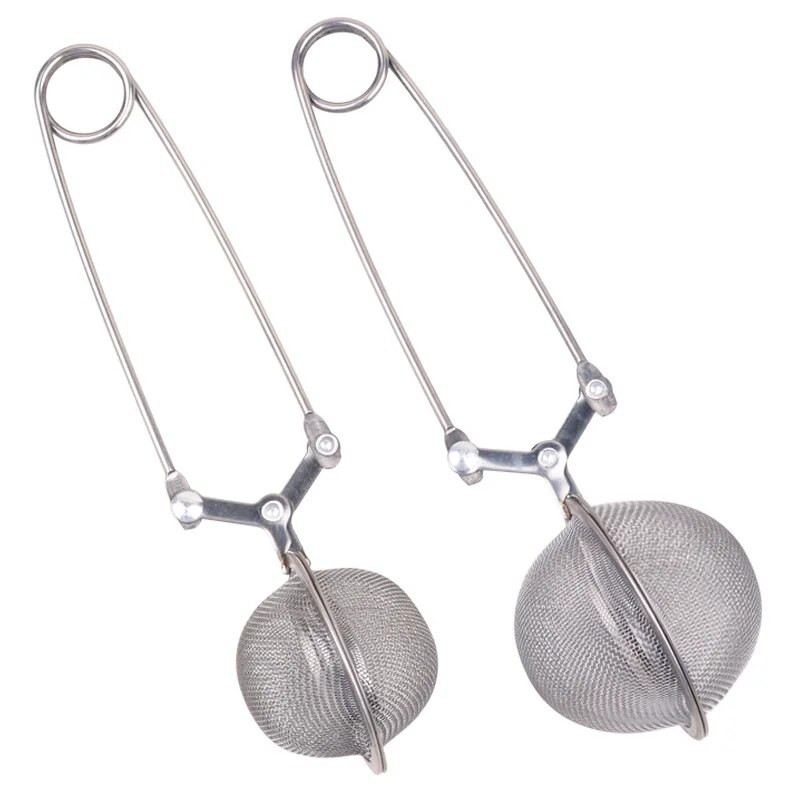 Tea Infuser Rozsdamentes acél teatartozékok Diffúzor teáskanna teához egy csésze gömbben Gyógynövény fűszerszűrő Diffúzor fogantyú teagolyó