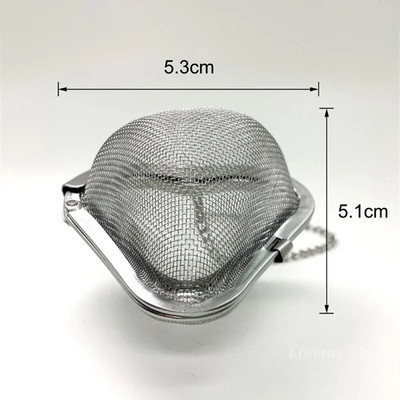 Ovaalse südame sfääri kujuga vürtside maitseaine teesõel koos ketiga roostevabast terasest võrgust palli tee kohvifilter korv infusioonitööriistad