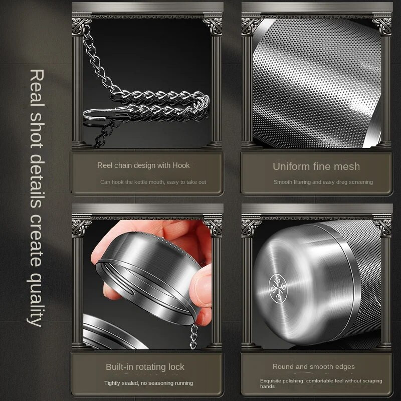 Kuglica za natapanje čaja od nehrđajućeg čelika Cjedilo s finim mrežastim filtrom Čajnik za listove čaja Difuzor začina Kuhinjski dodaci