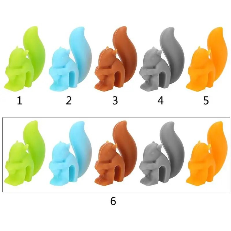 5 vnt Mielas silikoninis voverės arbatos maišelis, pakabinamas laikiklis arbatos infuzinis puodelis puodelio segtukas, etiketė vakarėliui, namų dekoro spalvos arbatos rinkinio priedai