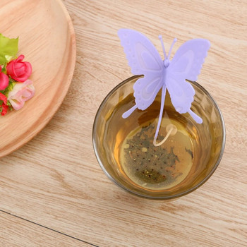 HILIFE Силиконови торбички за чай Инструменти за чай Симпатична пеперуда Филтър Чай за настойка Чайни торбички Цедки Кухненска джаджа