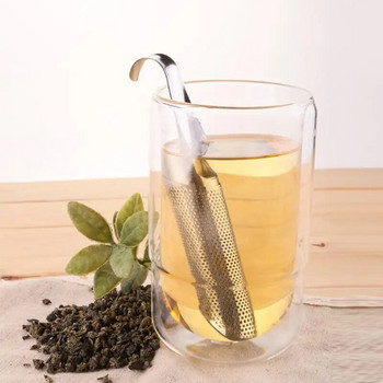 Цедка за чай Невероятна неръждаема стомана Инфузер за чай Дизайн на тръба Touch Feel Good Holder Инструмент Лъжица за чай Филтър за инфузер