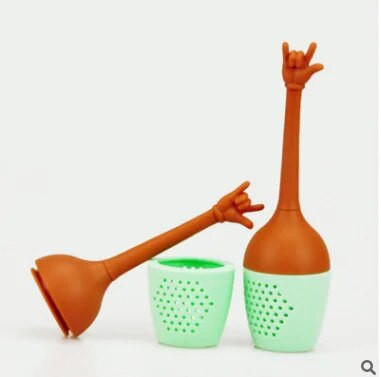 Naljakad käeliigutused teejootmispulber Musta tee kurn FDA klassi silikoonist lahtiste lehtedega taimsete vürtside hoidik Teepruulimisvahendid