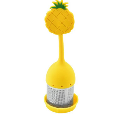 Επαναχρησιμοποιήσιμος εγχυτήρας τσαγιού σιλικόνης από ανοξείδωτο ατσάλι με πλέγμα μπαχαρικών καρυκευμάτων καφέ Σούπα φίλτρου Σακούλα φίλτρου Διαχύτης τσαγιού κουζίνας