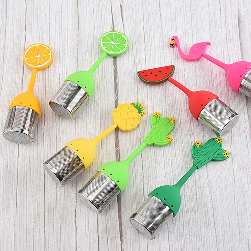 Επαναχρησιμοποιήσιμος εγχυτήρας τσαγιού σιλικόνης από ανοξείδωτο ατσάλι με πλέγμα μπαχαρικών καρυκευμάτων καφέ Σούπα φίλτρου Σακούλα φίλτρου Διαχύτης τσαγιού κουζίνας