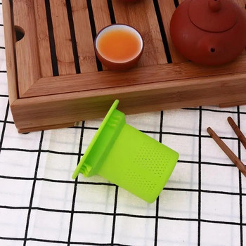 Силиконова цедка за чай за многократна употреба Филтърна мрежа Tea Infuser Цедка за подправки от чаени листа за чайник Аксесоари