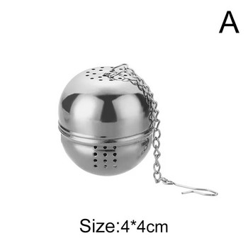 Εγχυτήρας τσαγιού από ανοξείδωτο ατσάλι Διχτυωτό διχτυωτό φίλτρο σε σχήμα μπάλας με γάντζο Χαλαρό φύλλο τσαγιού Spiceball με σχοινί Εργαλείο κουζίνας για το σπίτι