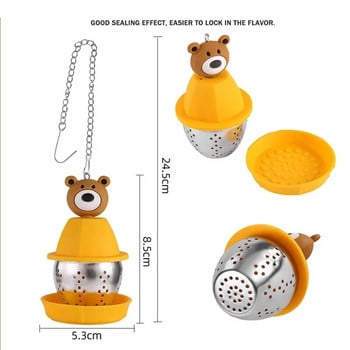 Animal Tea Infuser 304 από ανοξείδωτο ατσάλι φίλτρο με μπάλα τσαγιού Bear Duck Cat Rabbit Rose Shape Fine Mesh Filter for Loose