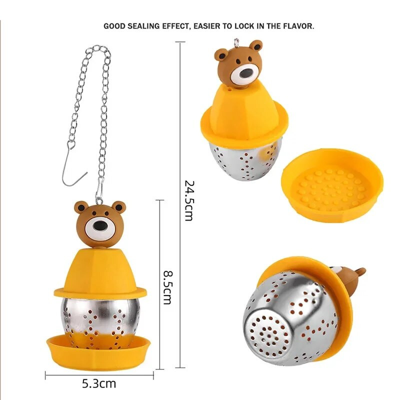 Animal Tea Infuser 304 roostevabast terasest teekuulsõelad karupart kass, jänes roosi kujuga peenvõrgust filter lahtiseks