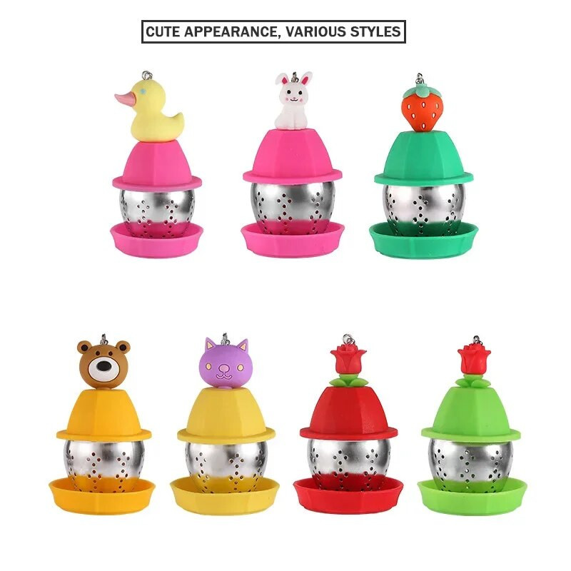 Animal Tea Infuser 304 roostevabast terasest teekuulsõelad karupart kass, jänes roosi kujuga peenvõrgust filter lahtiseks