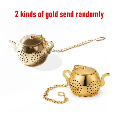 Metalinis arbatos sietelis Arbatinuko formos birios arbatos užpiltuvas nerūdijančio plieno lapų arbatos virimo aparatas sietelis grandininis lašinimo padėklas žolelių prieskonių filtras