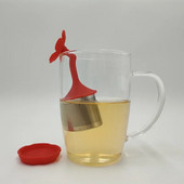 Filtru de ceai, cu design de iarbă și flori din silicon