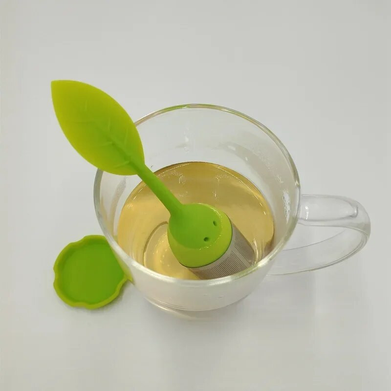 Filtru de ceai, cu design de iarbă și flori din silicon