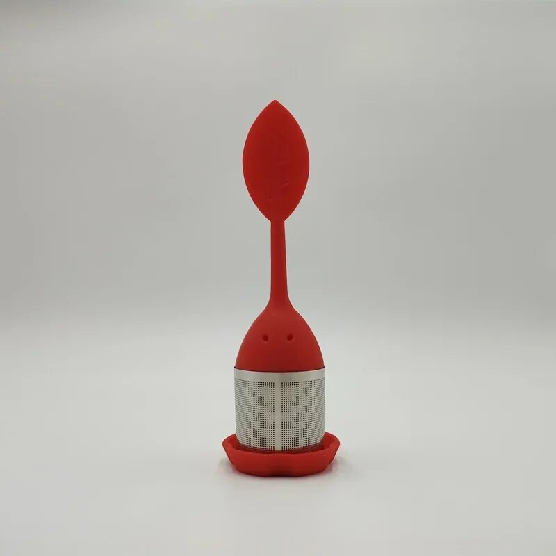 Filtru de ceai, cu design de iarbă și flori din silicon