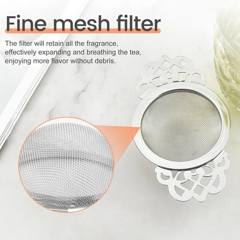 2 tk teefilter, roostevabast terasest teesõel kausiga, ülipeenest võrgust teesõelad kahe tiivaga käepidemetega