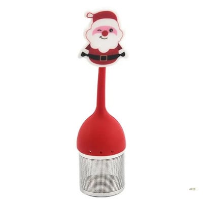 Filtre de ceai 41XB Seria de Crăciun Infuzoare de ceai cu scurgere de ceai din silicon de calitate alimentară Biluțe de ceai Filtre de ceai Infuzoare de ceai pentru bucătărie