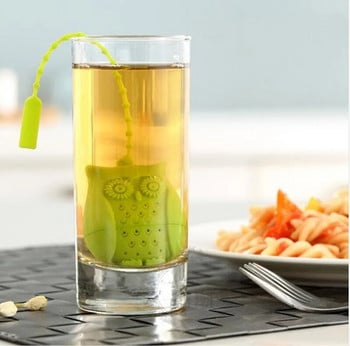 Owl Tea Bags Цедки за чай Силиконова чаена лъжичка Филтър Infuser Силикагел Филтриране кафе чай infuser