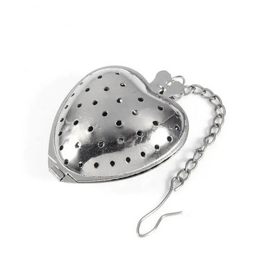 Teekasutaja korduvkasutatav roostevabast terasest südamevõrgust teesõel Kohvi vürtsifilter hajuti käepide Teepalli köögi vidin