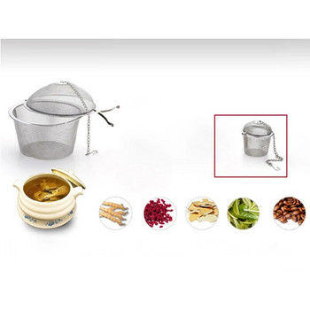 Чайник за многократна употреба от неръждаема стомана, заключващ филтър за чай, топка за подправки, многофункционална мрежеста топка, билкова топка, цедка за чай и подправки