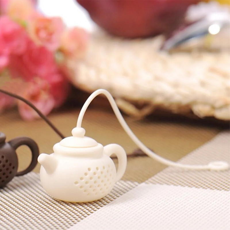 Teapot Shape Tea Strainer Silicone Tea Bag Infuser Leaf Diffuser
