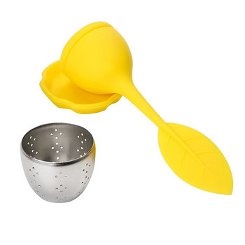 HILIFE Teaware Cute Leaf Tea Strainers Tea Bag Tea Infusers Σιλικόνη αντίστασης σε υψηλή θερμοκρασία