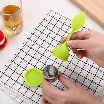 HILIFE Teaware Cute Leaf Tea Strainers Tea Bag Tea Infusers Σιλικόνη αντίστασης σε υψηλή θερμοκρασία