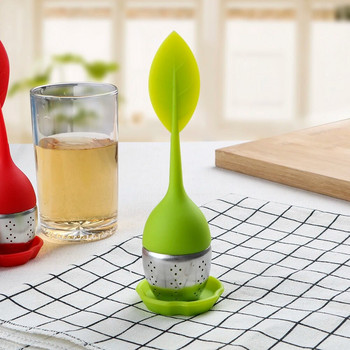 HILIFE Teaware Cute Leaf Tea Strainers Tea Bag Tea Infusers Σιλικόνη αντίστασης σε υψηλή θερμοκρασία