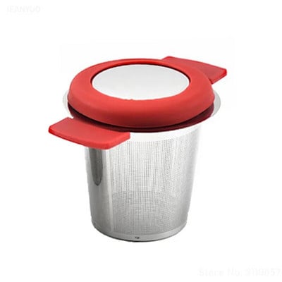 Silikonska ručka od nehrđajućeg čelika 304 Infuser za čaj Fini mrežasti filtar za kavu Cjedilo za čaj Čajnik Šalica koja visi na listićima Curenje začina