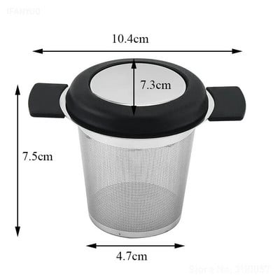 Silikonska ručka od nehrđajućeg čelika 304 Infuser za čaj Fini mrežasti filtar za kavu Cjedilo za čaj Čajnik Šalica koja visi na listićima Curenje začina