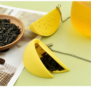 1 бр. Творческа цедка за чай Силиконова цедка с форма на лимон Подправка Филтър за чай Разделяне на торбичка за чай Инфузер Цедка Кухненски аксесоари