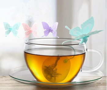 2018 Hot Sale Butterfly Tea Bags Strainers Filter Silicone Tea Infuser Silica Cute φακελάκια τσαγιού για σκεύη για τσάι και καφέ