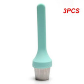 Filtru de ceai din silicon 3 bucăți sigur și sănătos suprafață lustruită și lucioasă din oțel inoxidabil foraj cu laser plasă fină de ceai