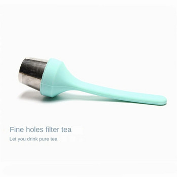 3PCS Силиконов филтър за чай Безопасен и здрав полирана и лъскава повърхност Неръждаема стомана Лазерно пробиване Фина мрежа за чай