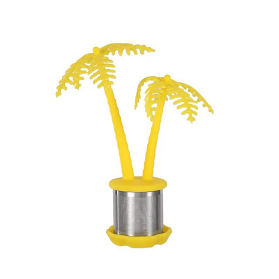 Creative Coconut Tree Tea Infuser Ανοξείδωτο σουρωτήρι Teaware φίλτρο φίλτρου τσαγιού σιλικόνης για αξεσουάρ κουζίνας Spice