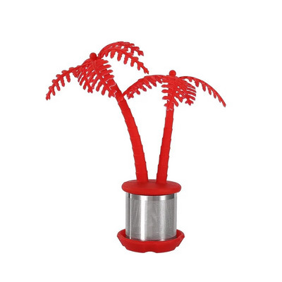 Creative Coconut Tree Tea Infuser Ανοξείδωτο σουρωτήρι Teaware φίλτρο φίλτρου τσαγιού σιλικόνης για αξεσουάρ κουζίνας Spice