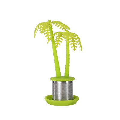 Creative Coconut Tree Tea Infuser Ανοξείδωτο σουρωτήρι Teaware φίλτρο φίλτρου τσαγιού σιλικόνης για αξεσουάρ κουζίνας Spice