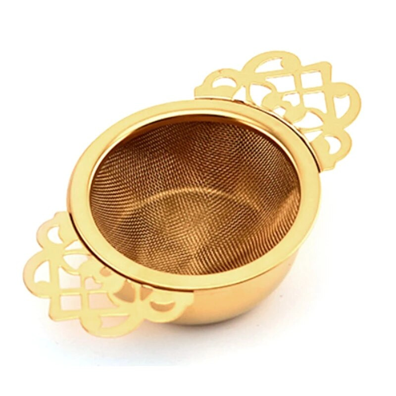 Roostevabast terasest teesõel koos tilgakausiga Lihtsalt puhastatav lahtiste lehtedega rippuv infusioonifiltri köögitööriist