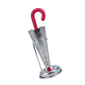 Неръждаема стомана Creative Umbrella Tea Infuser Филтър за листа за многократна употреба Цедка Кухненски аксесоари за приготвяне на чай в кухнята (цветен