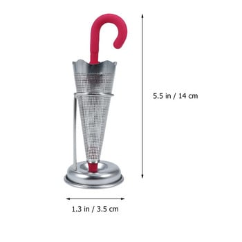 Неръждаема стомана Creative Umbrella Tea Infuser Филтър за листа за многократна употреба Цедка Кухненски аксесоари за приготвяне на чай в кухнята (цветен