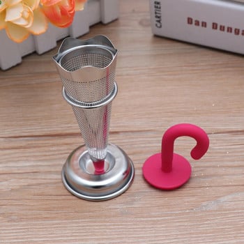 Неръждаема стомана Creative Umbrella Tea Infuser Филтър за листа за многократна употреба Цедка Кухненски аксесоари за приготвяне на чай в кухнята (цветен