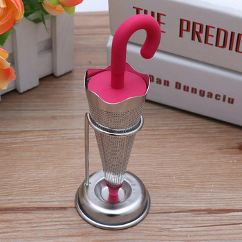 Неръждаема стомана Creative Umbrella Tea Infuser Филтър за листа за многократна употреба Цедка Кухненски аксесоари за приготвяне на чай в кухнята (цветен