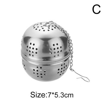 1PC Топка за подправки SpiceBall от неръждаема стомана с верига от въже Чай Infuser Ball Shape Teaware Loose Tea Leaf Ball