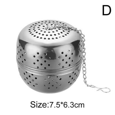 1PC Топка за подправки SpiceBall от неръждаема стомана с верига от въже Чай Infuser Ball Shape Teaware Loose Tea Leaf Ball