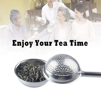 Чайни инфузори за насипен чай, цедки за насипен чай с дълга дръжка, чаени топки от неръждаема стомана, фини мрежести чаени топки