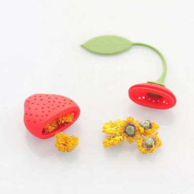 Loominguline punane/roosa/kollane maasika silikoontee teetõmmis Teesõelad Teetarvikud Joogitarbed