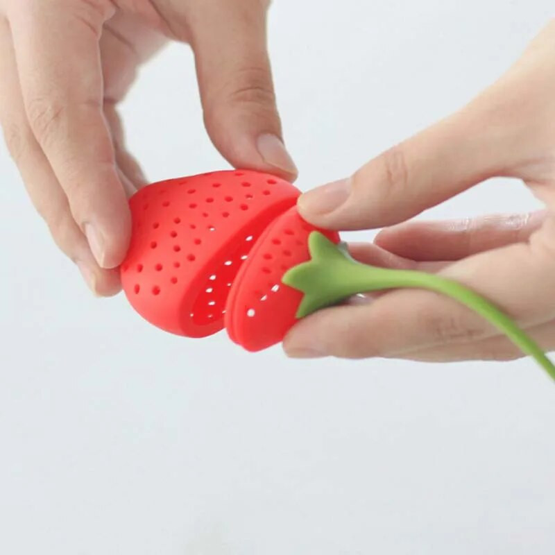 Loominguline punane/roosa/kollane maasika silikoontee teetõmmis Teesõelad Teetarvikud Joogitarbed