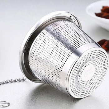 Καρύκευμα Ανοξείδωτο Διχτυωτό Τσάι Μεταλλικό Σουρωτήρι Εργαλεία Κουζίνας με Αλυσίδα 4 5cm
