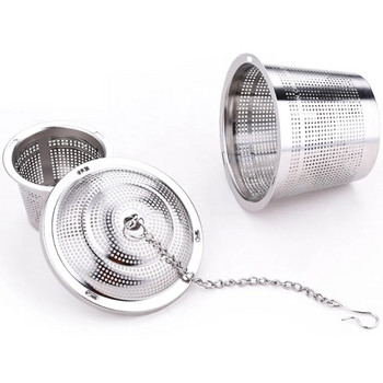 Подправка Мрежа от неръждаема стомана Чай Метална запарка за чай Цедка Кухненски инструменти с верига 4 5 см