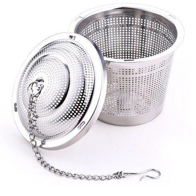 Подправка Мрежа от неръждаема стомана Чай Метална запарка за чай Цедка Кухненски инструменти с верига 4 5 см