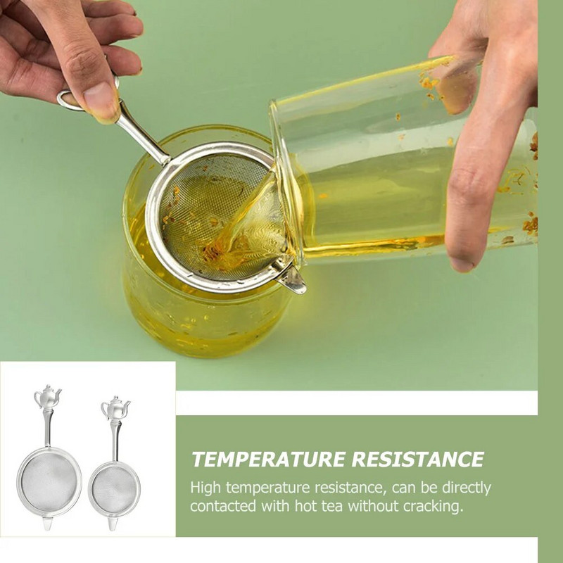 2 vnt Arbatos sietelio filtras Namų rankinis kiaurasamtis Priedai Nešiojami tinkliniai įrankiai Kavos infuzorius nerūdijantis plienas